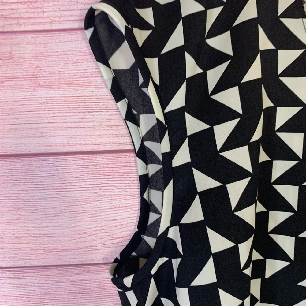 J.Crew Black White Printed Blouse‎ Size 8